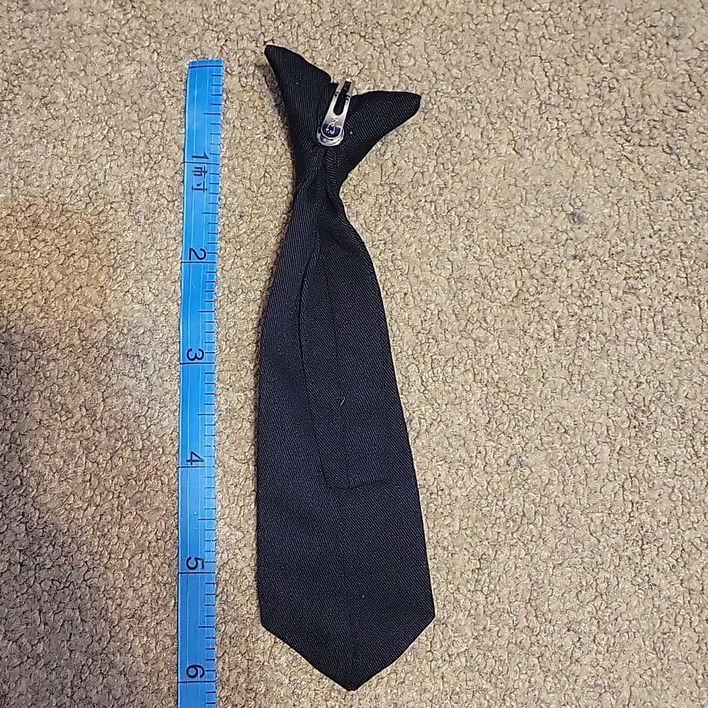 Boys black clip on tie